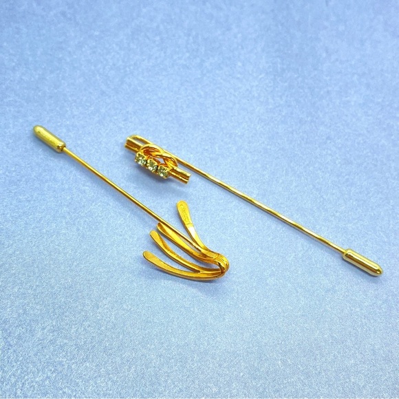 Goldtone Stick Pin Bundle AMWAY and Rhinestone Vintage - Picture 7 of 8